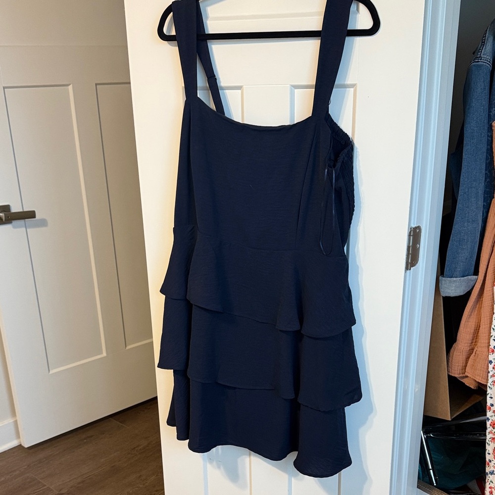 Nine Britton Navy Blue Tiered Dress